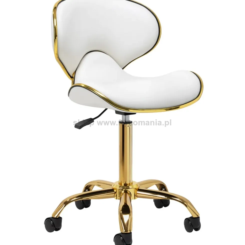 Gabbiano Taboret kosmetyczny Q-4599G Złoto-Biały, dostępny w 48H