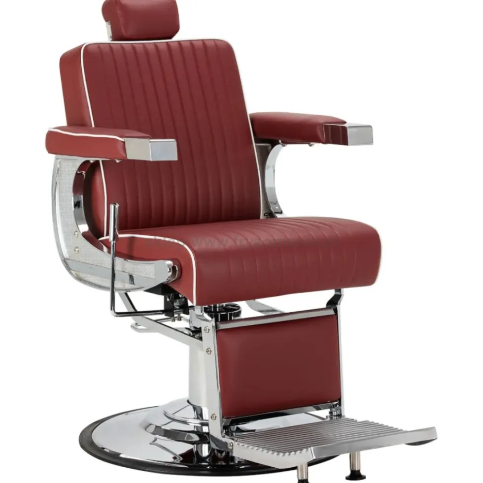 Gabbiano Visionerio Fotel barberski czerwony, dostępny w 48h
