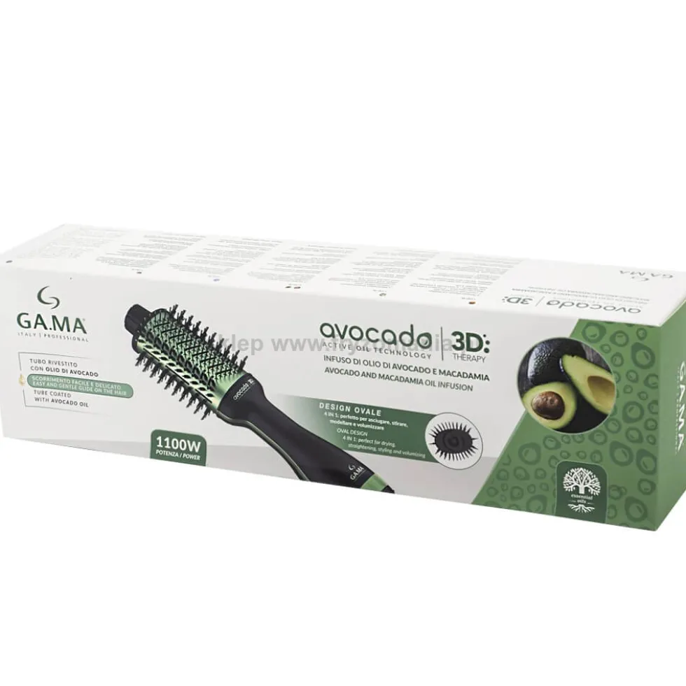 Ga.ma Avocado Essential Oils 3D Therapy Lokówko-suszarka, z olejkiem z awokado i makadamia 1100W