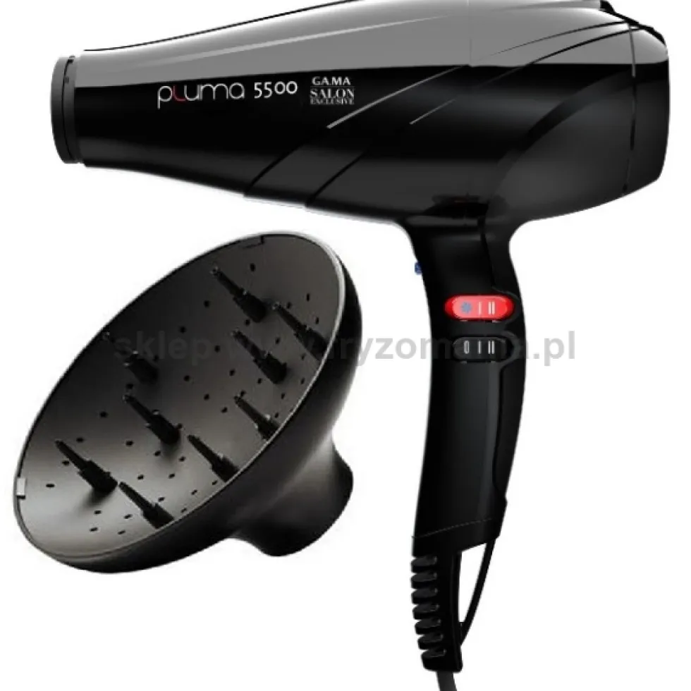 Ga.ma Pluma 5500 ION Oxy Active Suszarka do włosów z jonizacją czarna 2400W