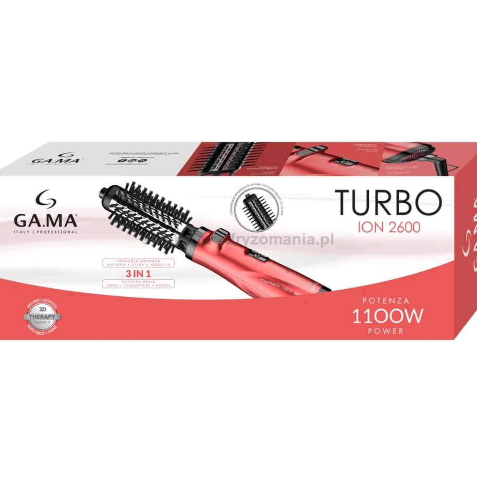Ga.ma Turbo Ion 3in1 2600 Lokówko-suszarka obrotowa z jonizacją 1100W