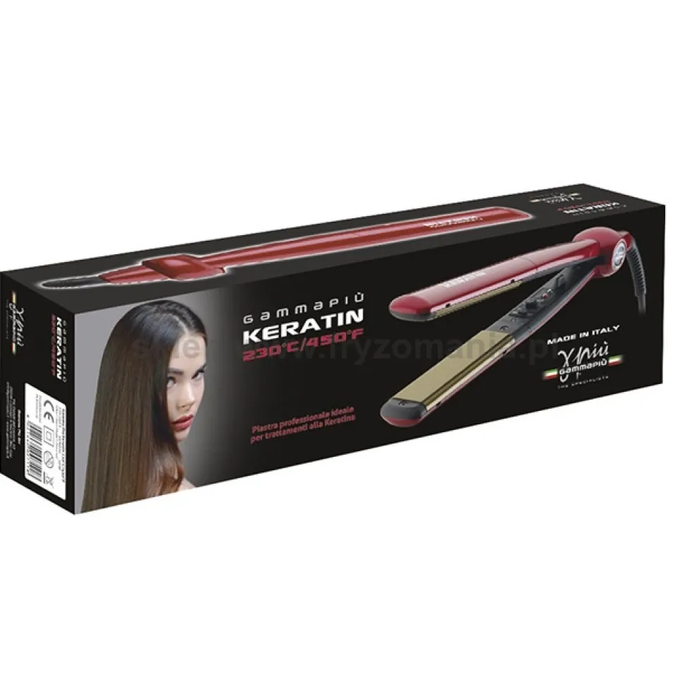 Gamma Piu Keratin Titanium prostownica do włosów, czerwona