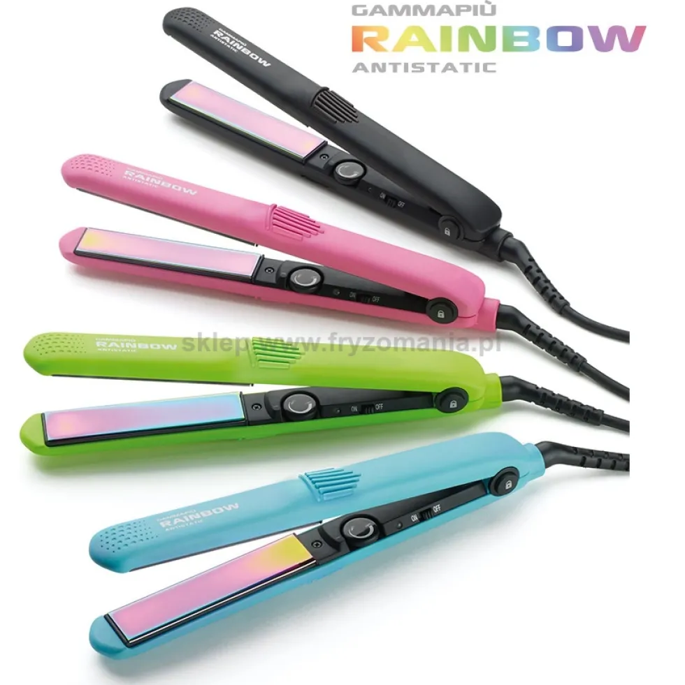 Gamma Piu Rainbow Antistatic prostownica do włosów , różowa