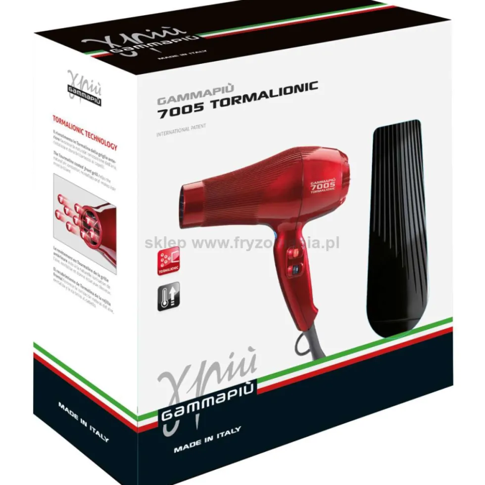 Gamma Piu 7005 Tormalionic Suszarka do włosów z jonizacją, ultramocna 2500W