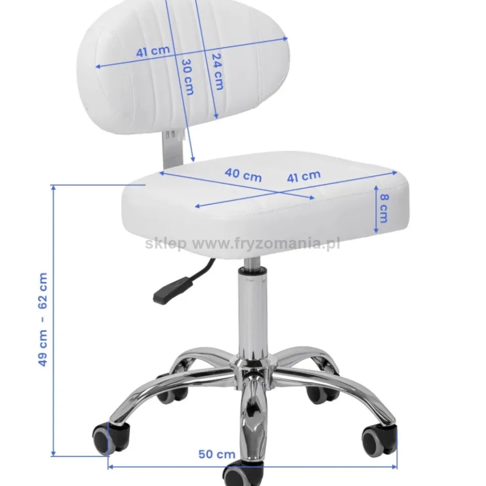 Giovanni Y08 taboret kosmetyczny biały, dostępny w 48h