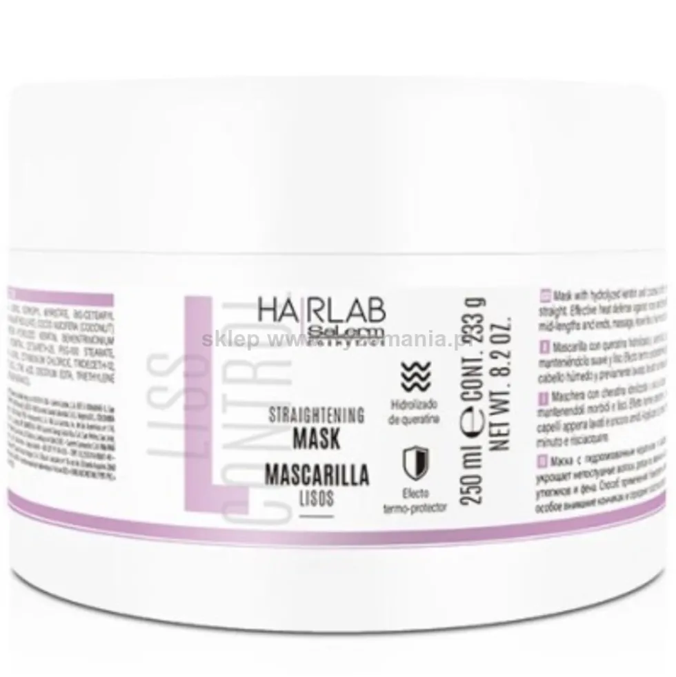 HairLab Liss Control Maska wygładzająca włosy, z keratyną 250ml