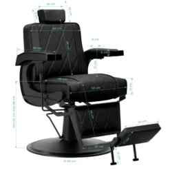 Hair System BM88066 Fotel barberski czarny, czarna rama, dostępny w 48h