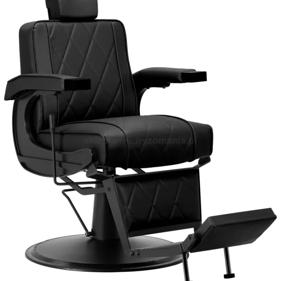 Hair System BM88066 Fotel barberski czarny, czarna rama, dostępny w 48h