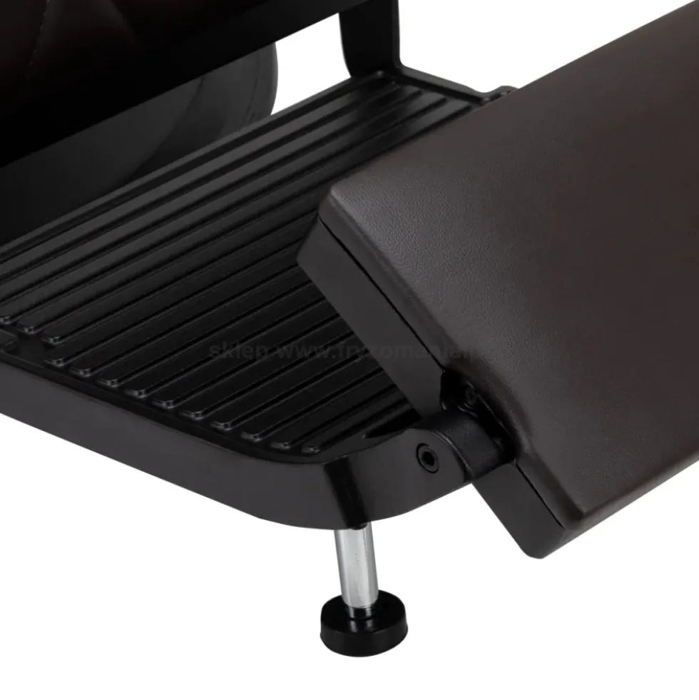 Hair System BM88066 Fotel barberski brązowy, czarna rama, dostępny w 48h