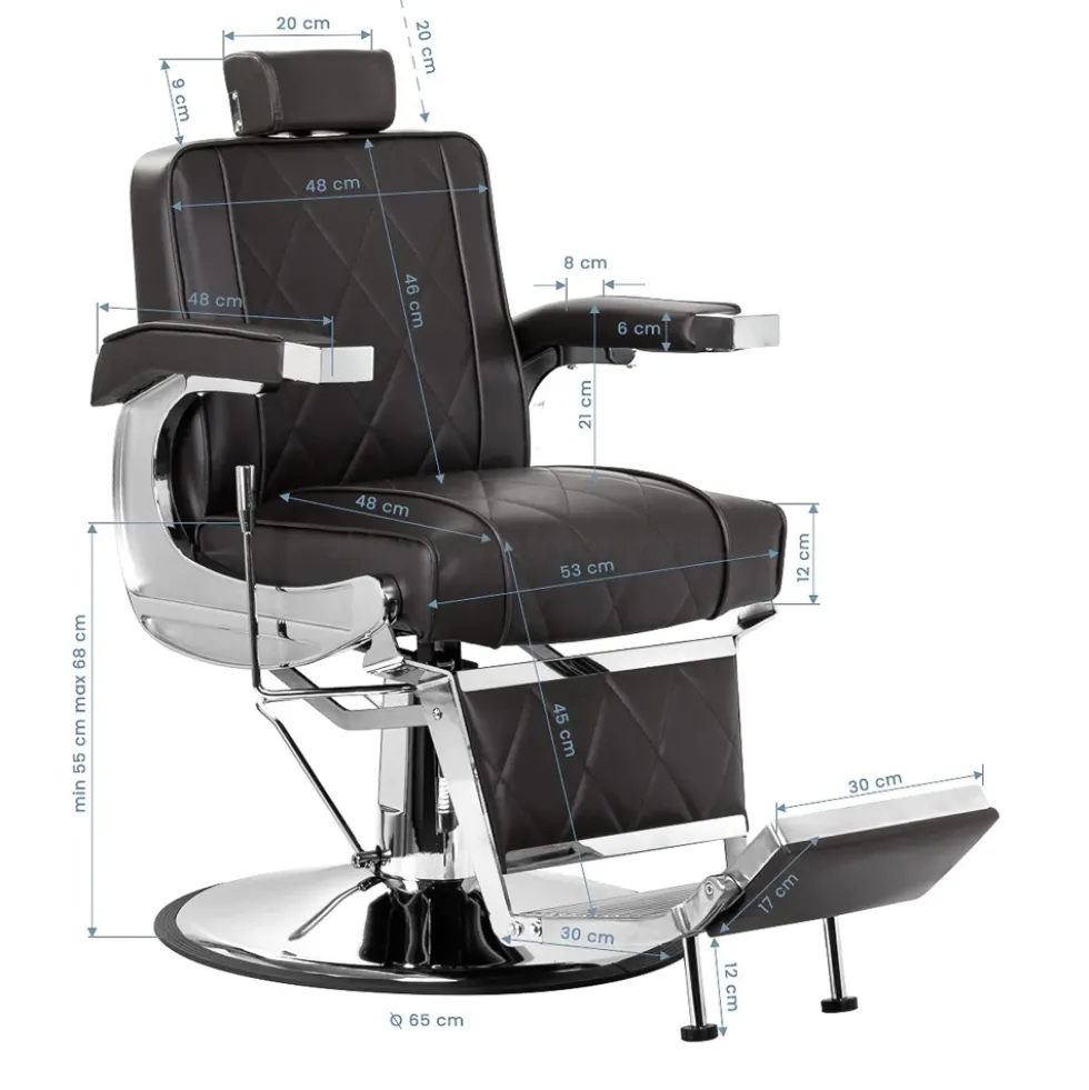 Hair System BM88066 Fotel barberski brązowy, dostępny w 48h