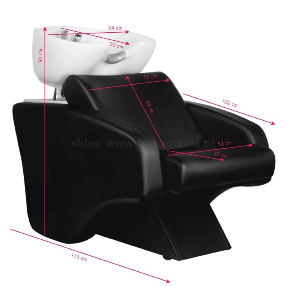 Hair System C38 Myjnia fryzjerska do salonu, kolor czarny