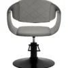Hair System Halo Fotel fryzjerski szary, czarna podstawa, dostępny w 48h