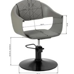 Hair System Halo Fotel fryzjerski szary, czarna podstawa, dostępny w 48h