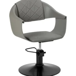 Hair System Halo Fotel fryzjerski szary, czarna podstawa, dostępny w 48h