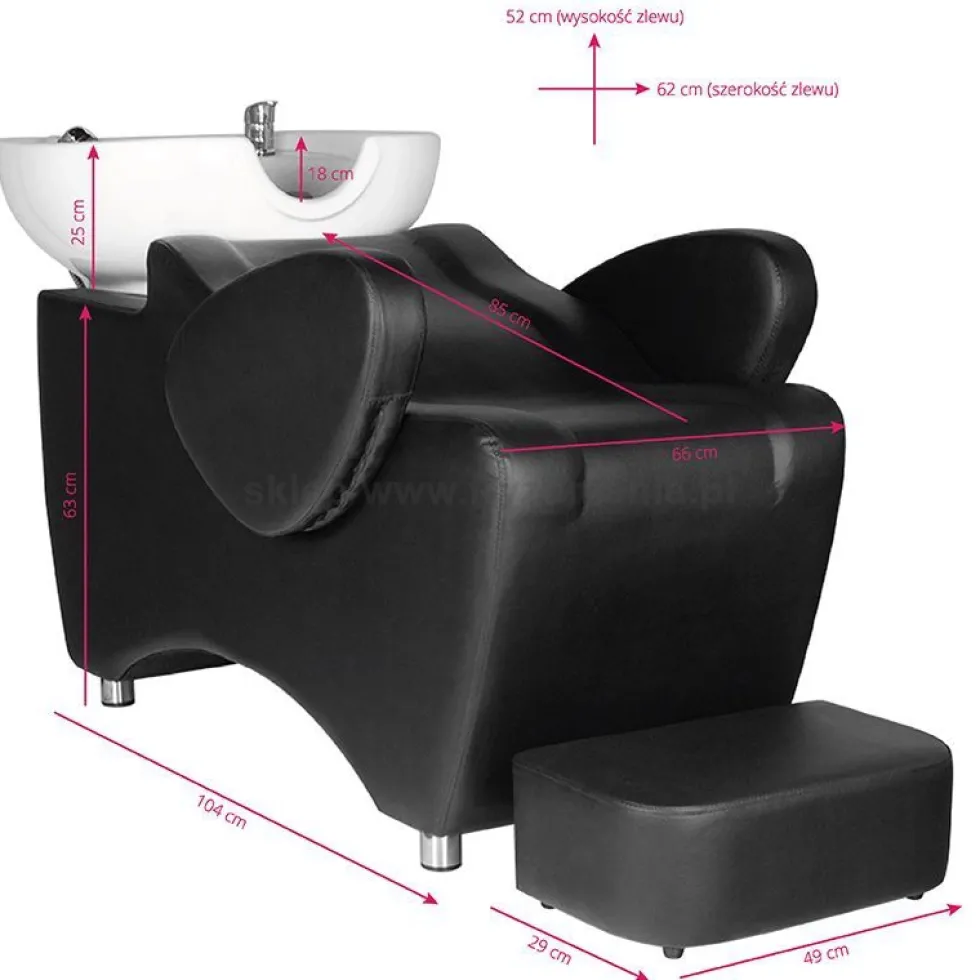 Hair System HSB46 Myjnia fryzjerska, czarna dostępna w 48h