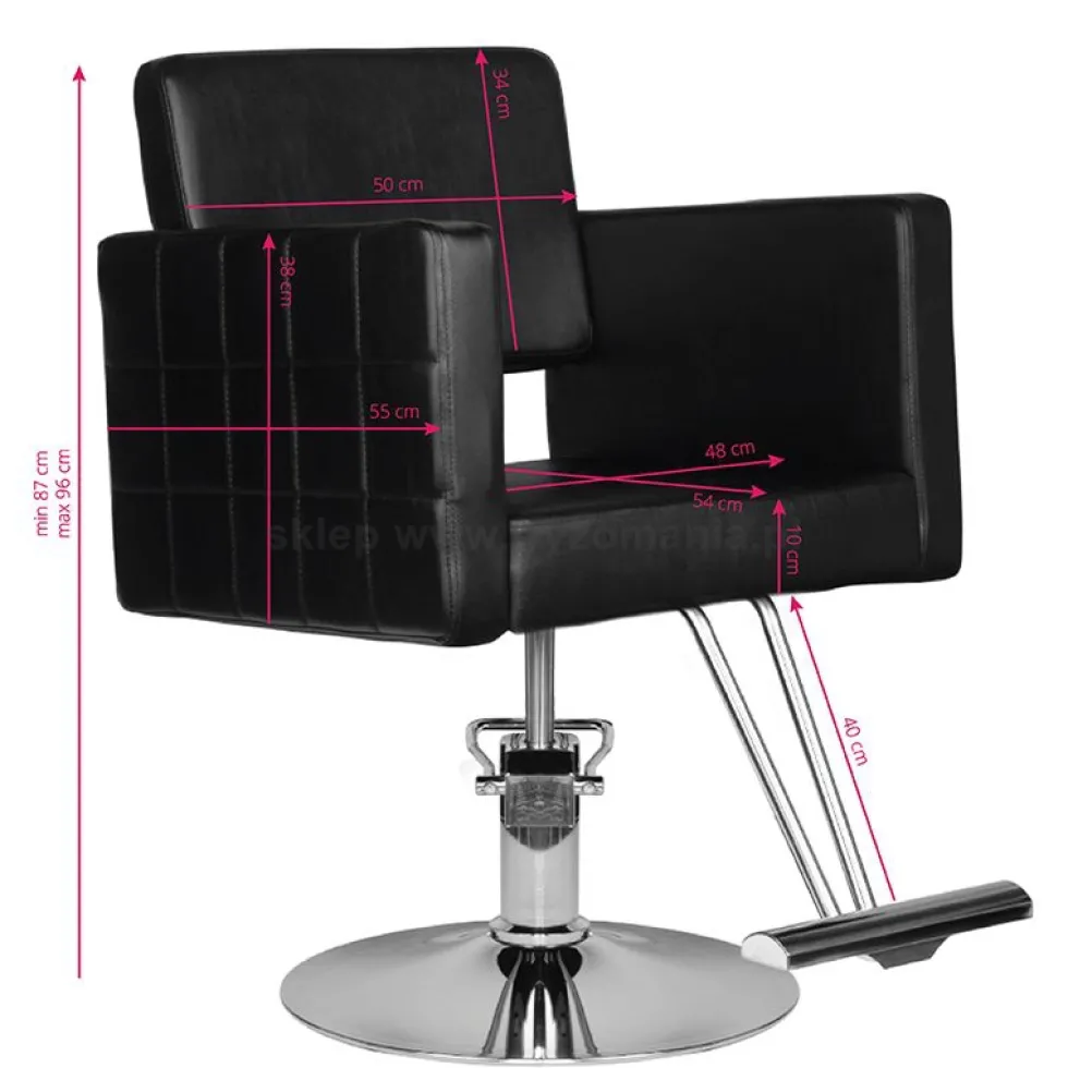 Hair System HS33 Fotel fryzjerski, czarny dostępny w 48h