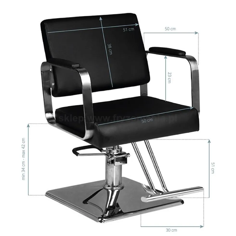 Hair System HS202 Fotel fryzjerski, czarny dostępny w 48h