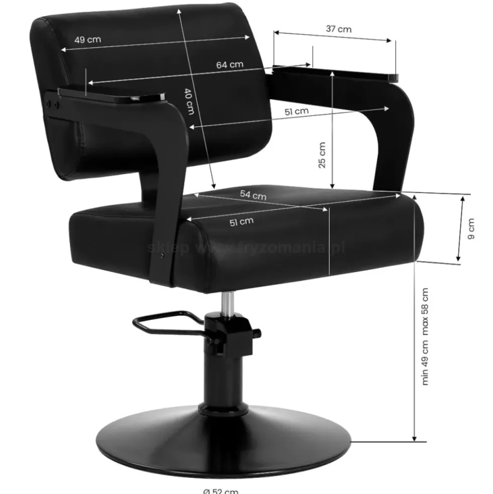 Hair System Jet Fotel fryzjerski czarny, dostępny w 48h