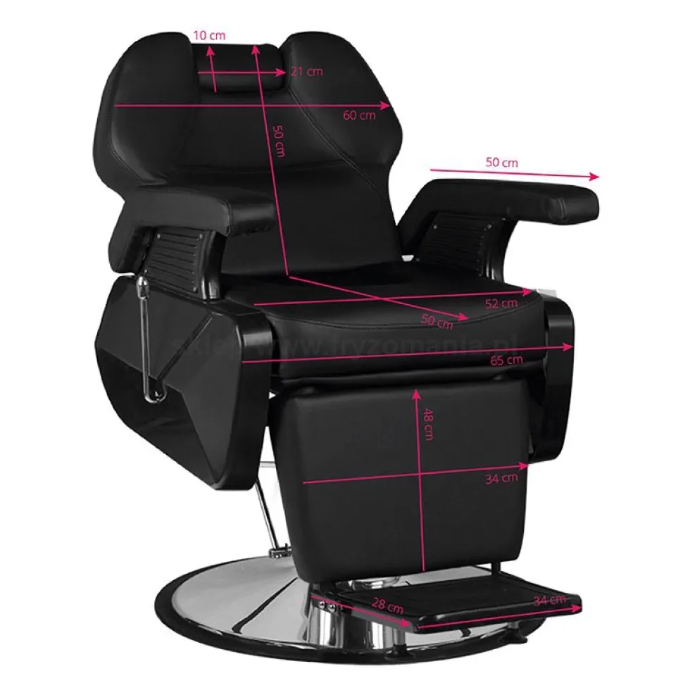 Hair System New York Fotel barberski, czarny dostępny w 48h