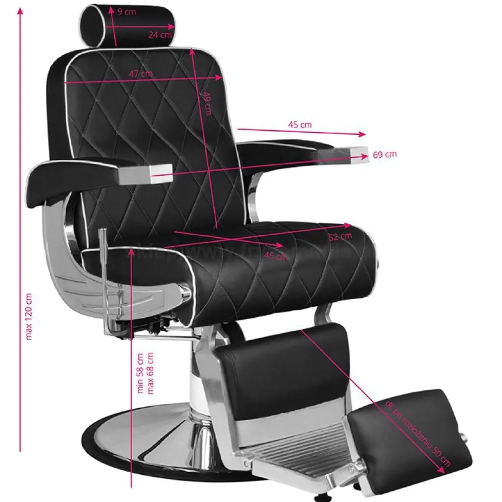 Hair System Royal X Fotel barberski, czarny dostępny w 48h