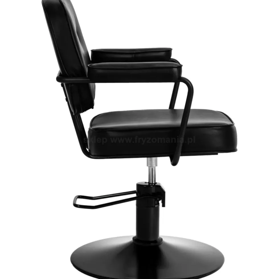 Hair System Tru Fotel fryzjerski czarny, czarna podstawa, dostępny w 48h