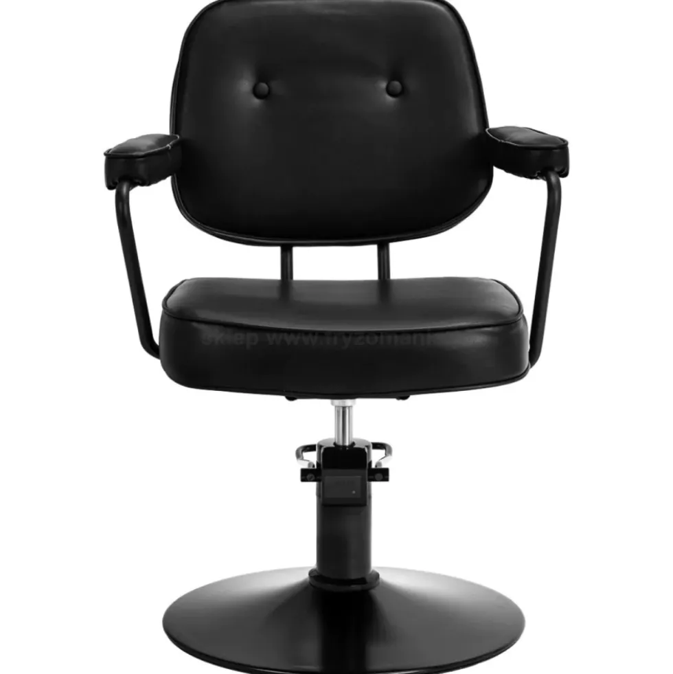 Hair System Tru Fotel fryzjerski czarny, czarna podstawa, dostępny w 48h