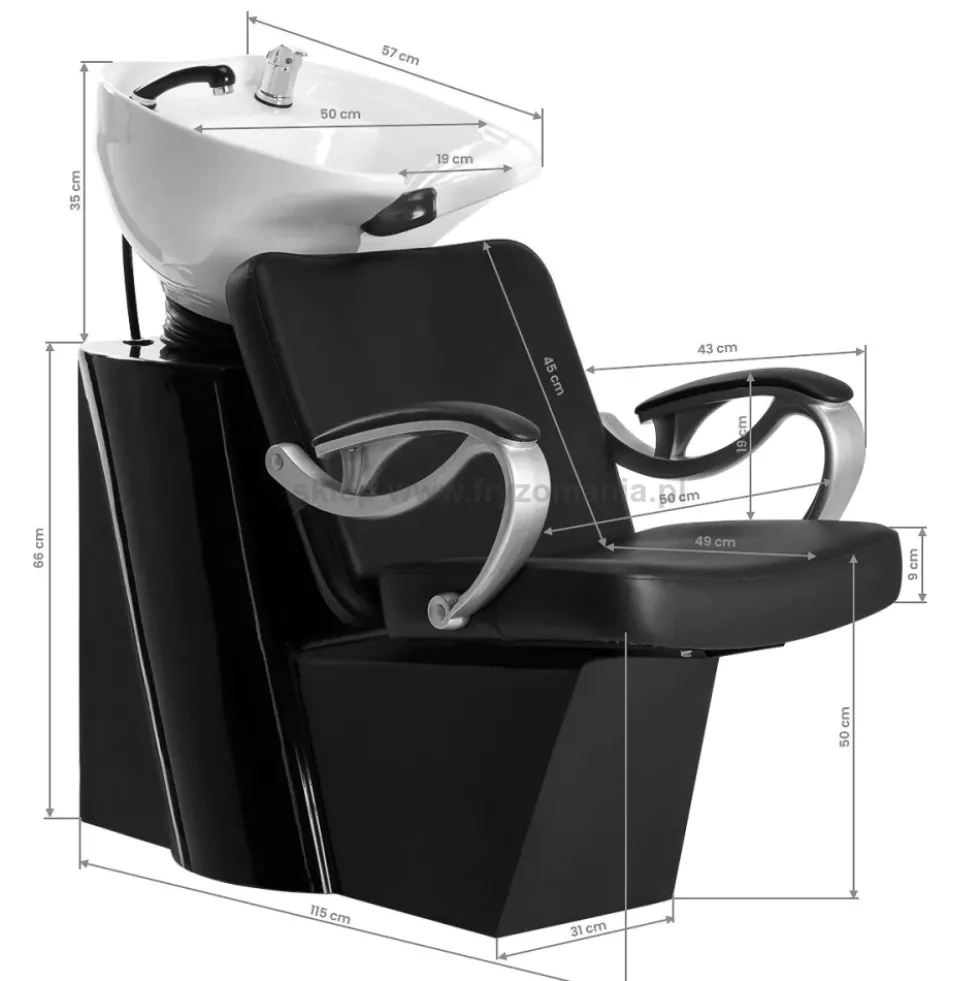 Hair System ZA31 Myjnia fryzjerska, czarna
