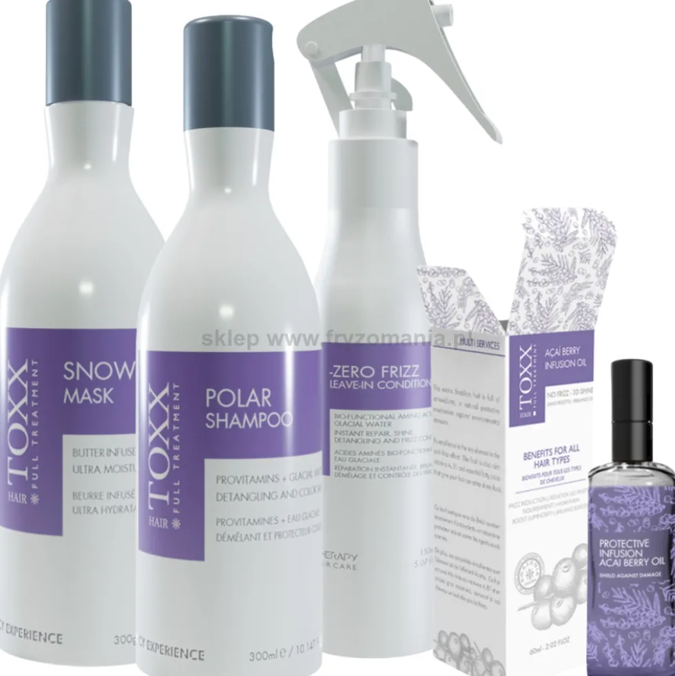 Hair.Toxx - zestaw po zabiegu szampon 300ml, maska 300ml, odżywka b/s 150ml i olejek 60ml