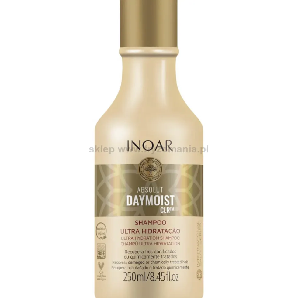 Inoar Absolut Daymoist CLR Szampon + Odżywka nawilżająca do włosów suchych 2x250ml