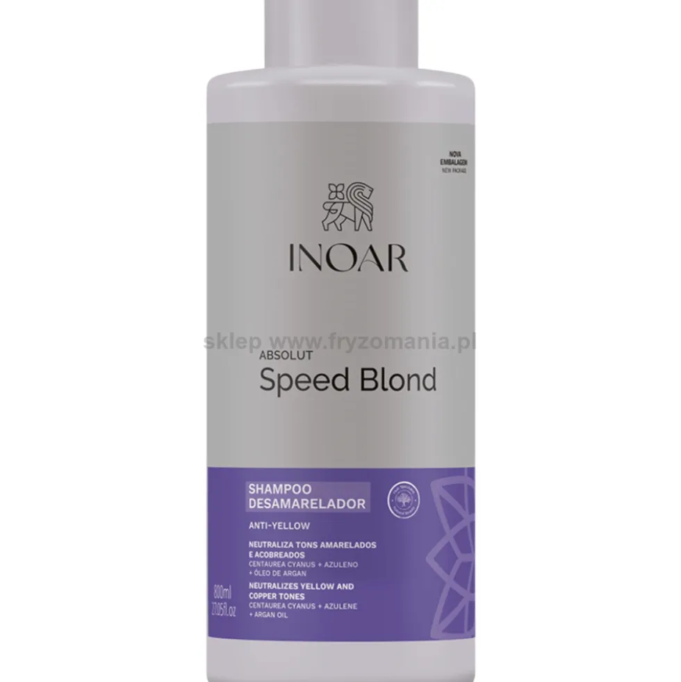 Inoar Absolut Speed Blond Szampon do włosów blond, rozjaśnianych i siwych 800ml