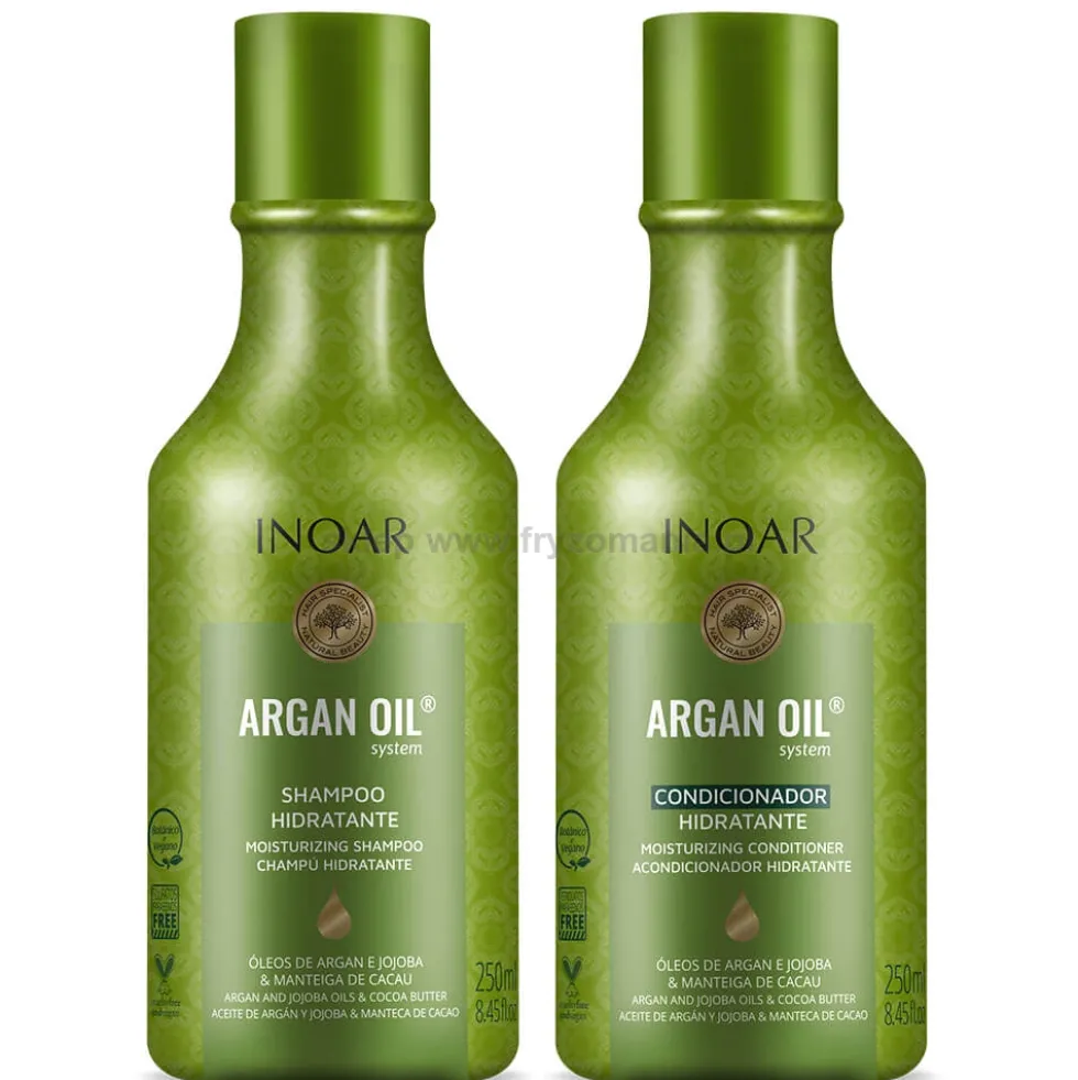 Inoar Argan Oil, szampon i odżywka po keratynowym prostowaniu włosów 2 x 250ml