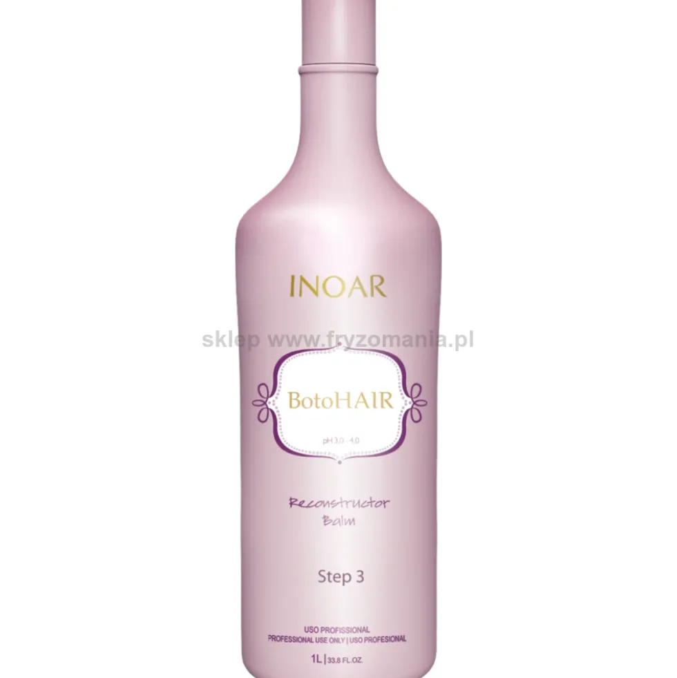 Inoar BotoHair Rekonstruktor do zabiegu termicznej odbudowy włosów, botoks 1000ml - krok 3 zabiegu
