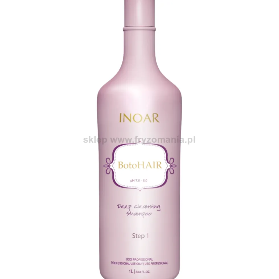 Inoar BotoHair Szampon do zabiegu termicznej odbudowy włosów, botoks 1000ml - krok 1 zabiegu