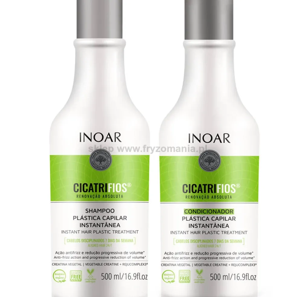 Inoar Cicatrifios Zestaw do włosów zniszczonych i po zabiegach chemicznych 2x500ml