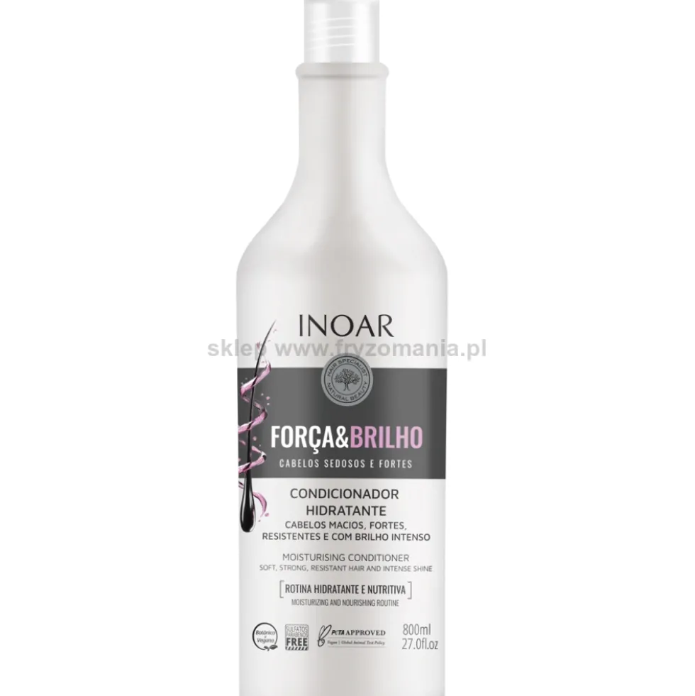 Inoar Forca&Brilho zestaw rewitalizujący włosy szampon 1000ml i odżywka 800ml