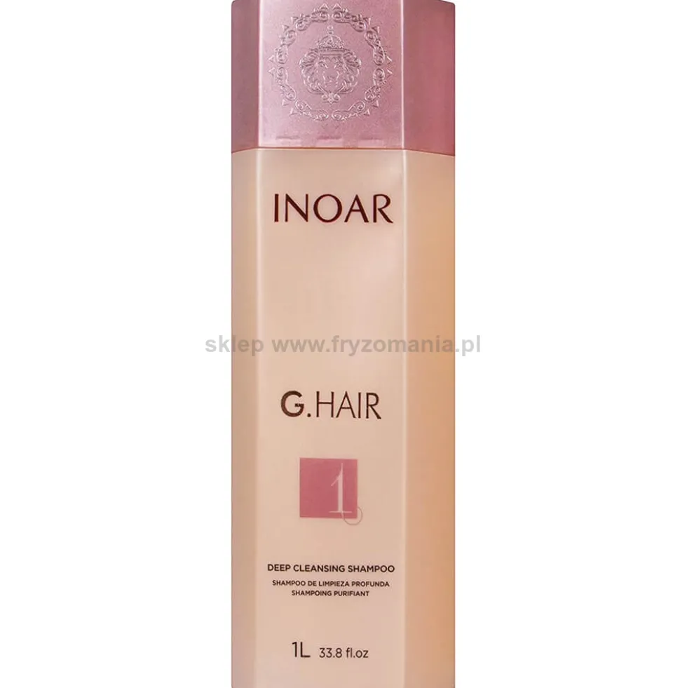 Inoar G.Hair Szampon do kuracji keratynowej dla włosów niesfornych i trudnych 1000ml