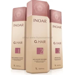 Inoar G.Hair Zestaw do kuracji keratynowej dla włosów niesfornych i trudnych 3x1000ml