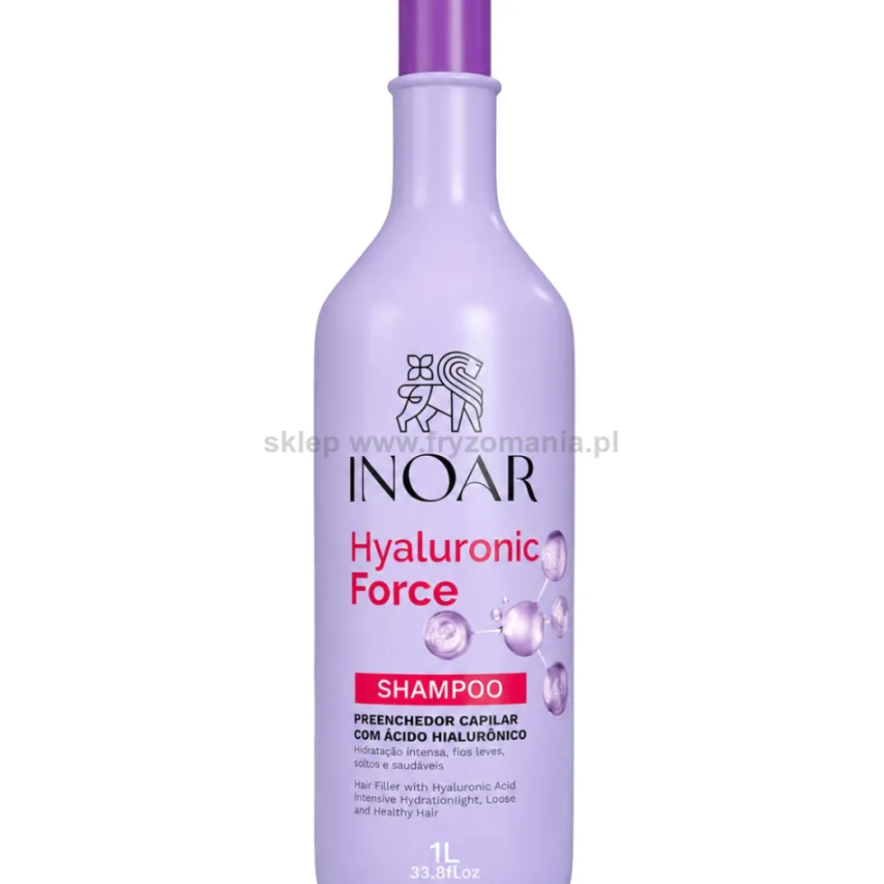Inoar Hyaluronic Force Szampon do włosów suchych i osłabionych z kwasem hialuronowym 1000ml