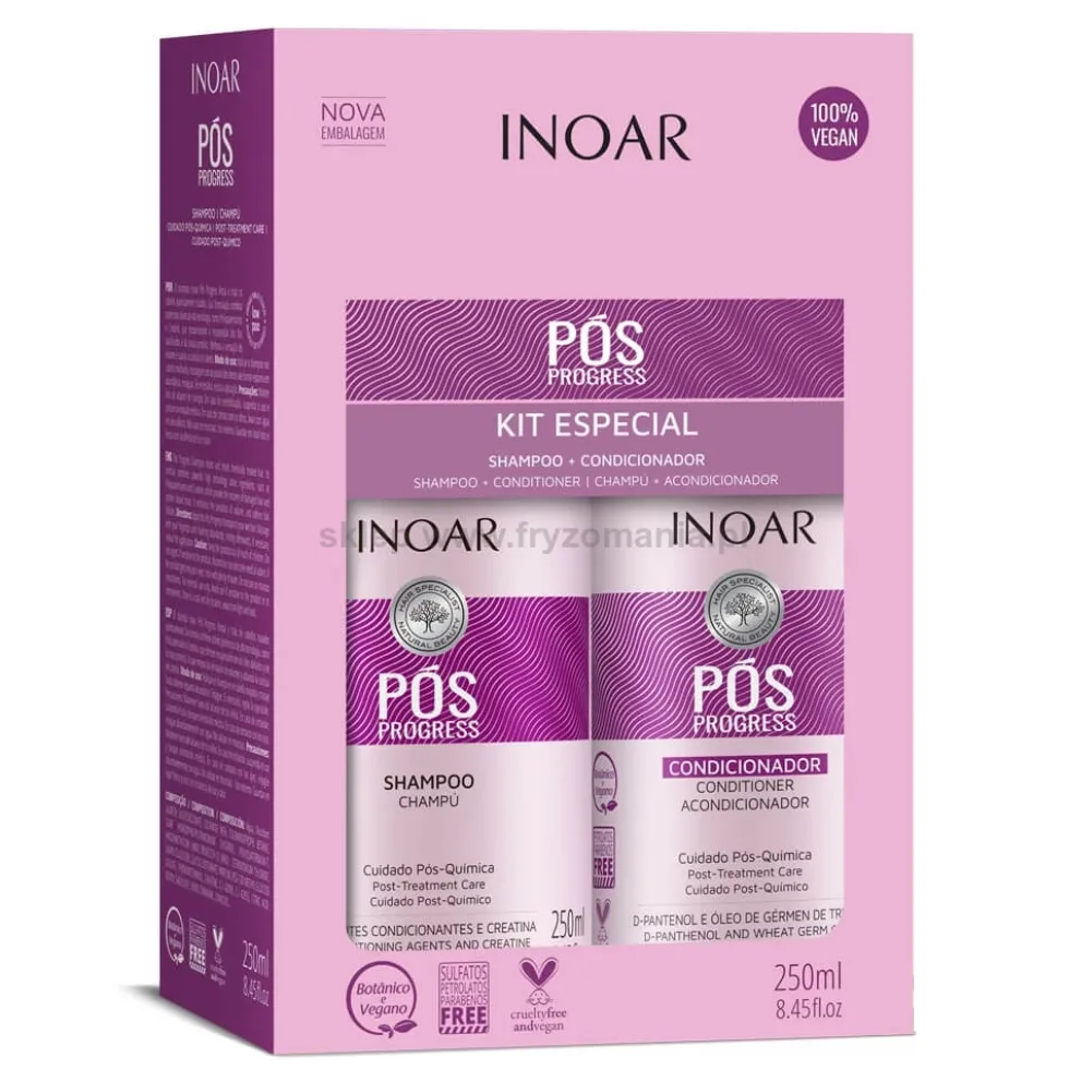 Inoar Pos Progress Duo Pack zestaw po keratynowym prostowaniu włosów 2x250ml