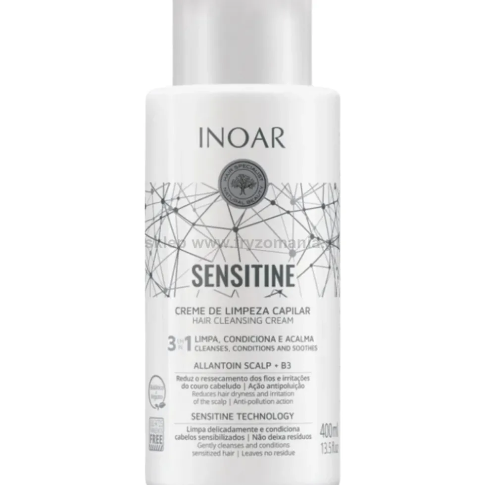 Inoar Sensistine 3in1 Krem oczyszczająco-nawilżający do włosów suchych i wrażliwej skóry głowy 400ml
