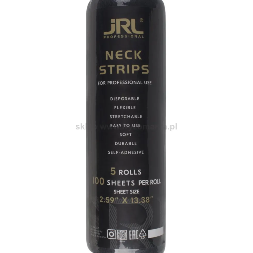 JRL Neck Strips Kołnierzyki fryzjerskie 5x100szt., białe lub czarne