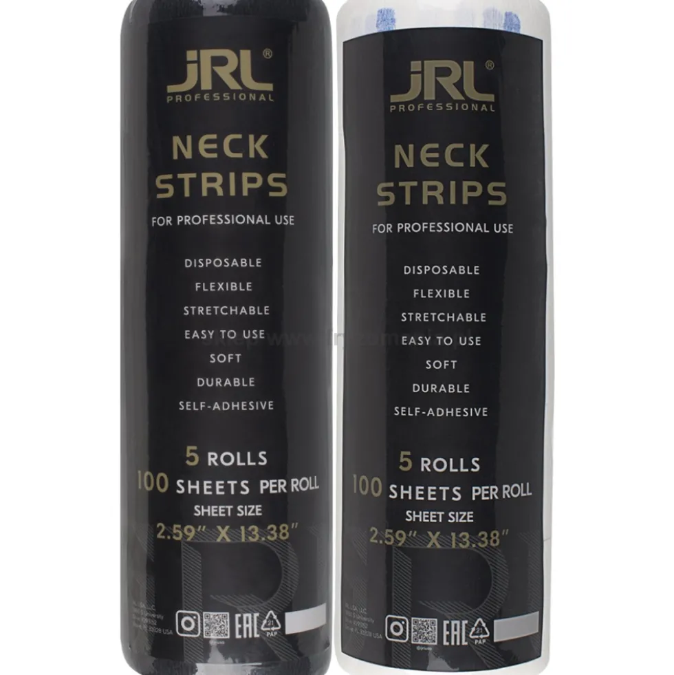 JRL Neck Strips Kołnierzyki fryzjerskie 5x100szt., białe lub czarne