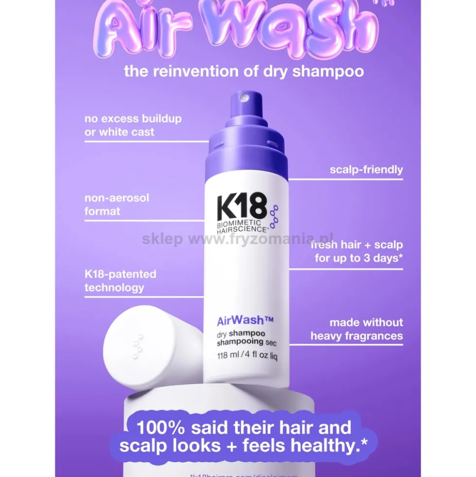 K18 AirWash Suchy szampon do włosów 118ml