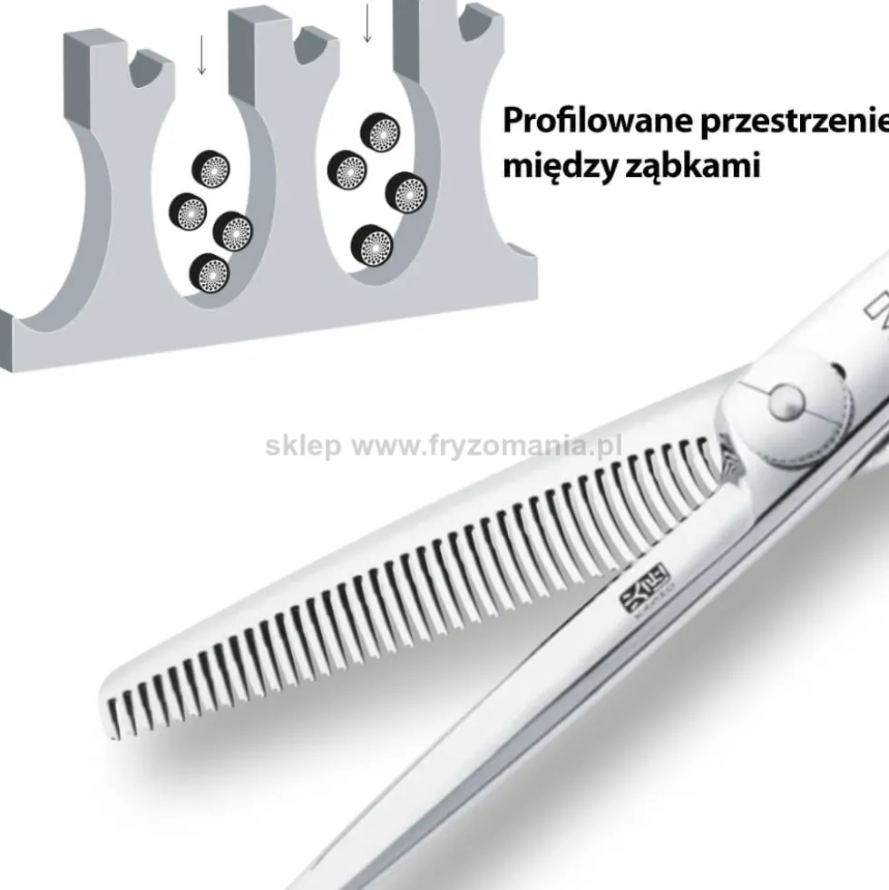 Kasho Green SasaBa, degażówki fryzjerskie offsetowe 38 zębów, typ B, rozmiar 6''