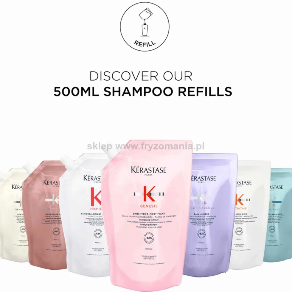 Kérastase Chroma Absolu Szampon nawilżający do włosów farbowanych i uwrażliwionych, refill 500ml