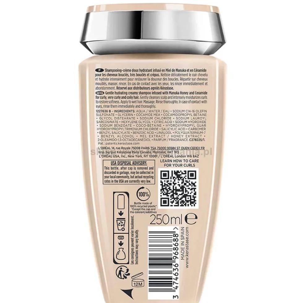 Kérastase Curl Manifesto Bain Hydratation Douceur szampon odżywczy do włosów kręconych 250ml