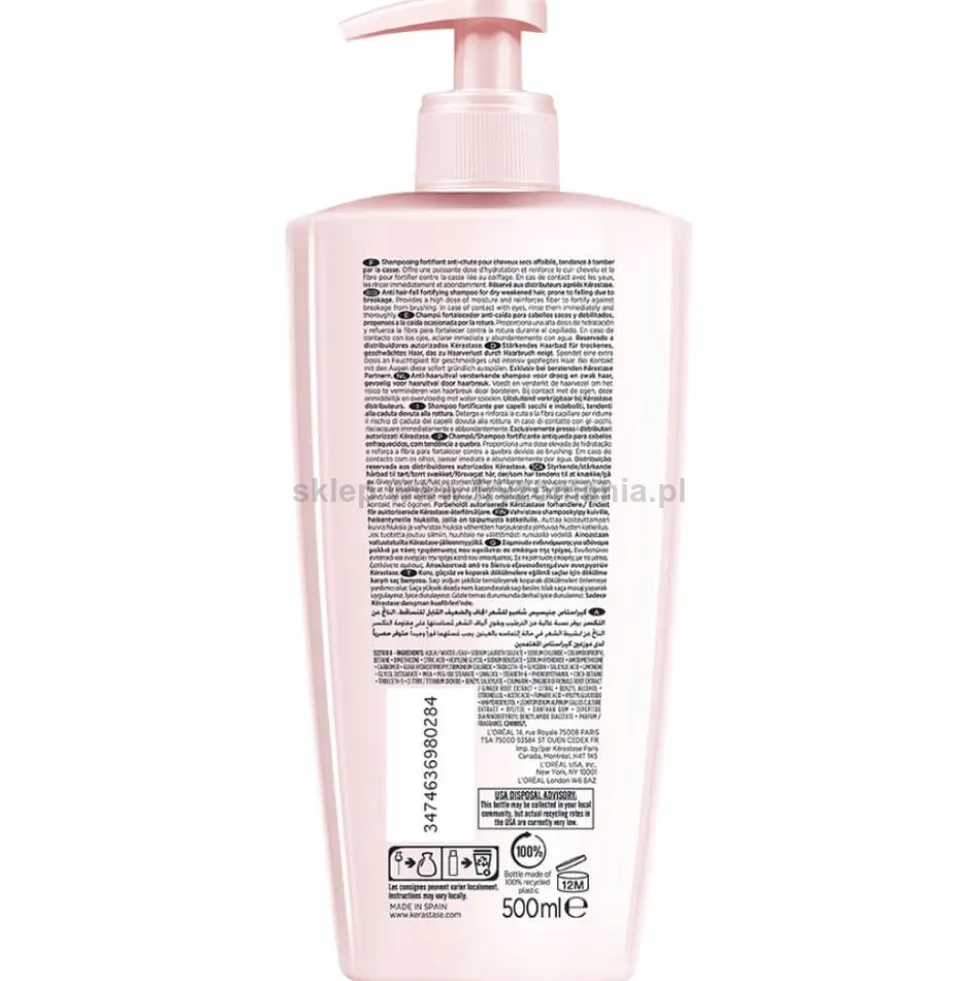 Kérastase Genesis Bain Nutri Fortifiant szampon odżywczy i przeciw utracie gęstości włosów 500ml