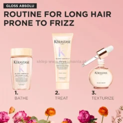 Kérastase Gloss Absolu - zestaw wiosenny do włosów szampon 80ml, odżywka 75ml i olejek 45ml