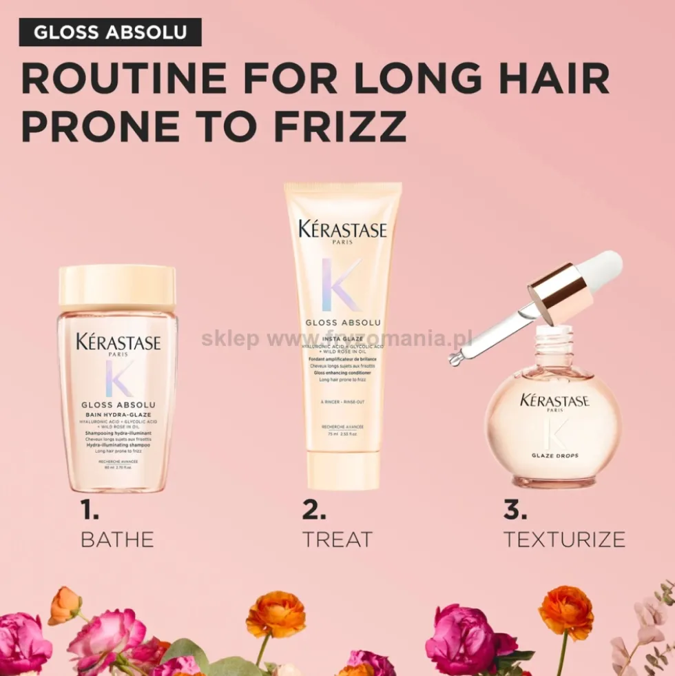 Kérastase Gloss Absolu - zestaw wiosenny do włosów szampon 80ml, odżywka 75ml i olejek 45ml