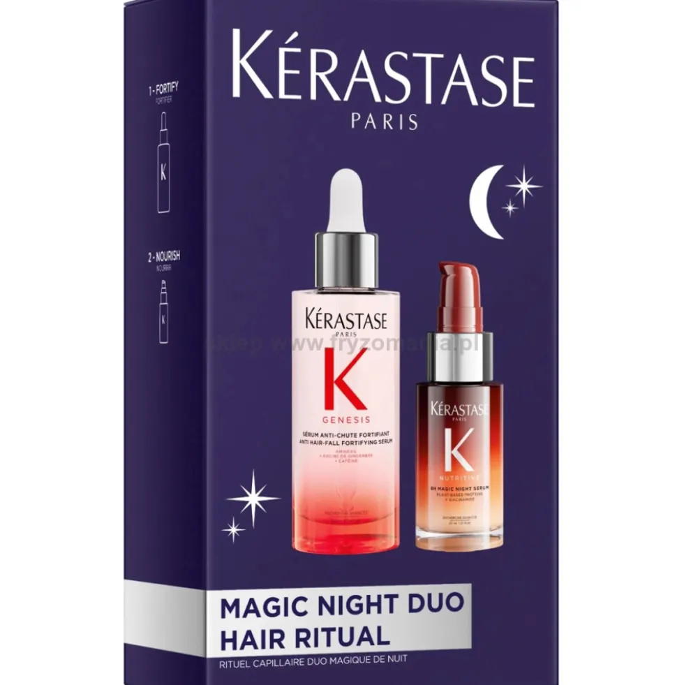 Kérastase Magic Night Duo - zestaw na noc 2x serum do włosów 8H Magic Night 30ml i Genesis 90ml